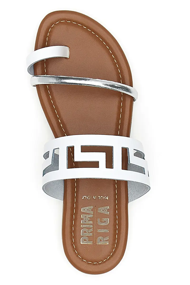 Sandali Neri Flat con Dettagli Geometrici Traforati PRIMA RIGA 24F miniatura 3