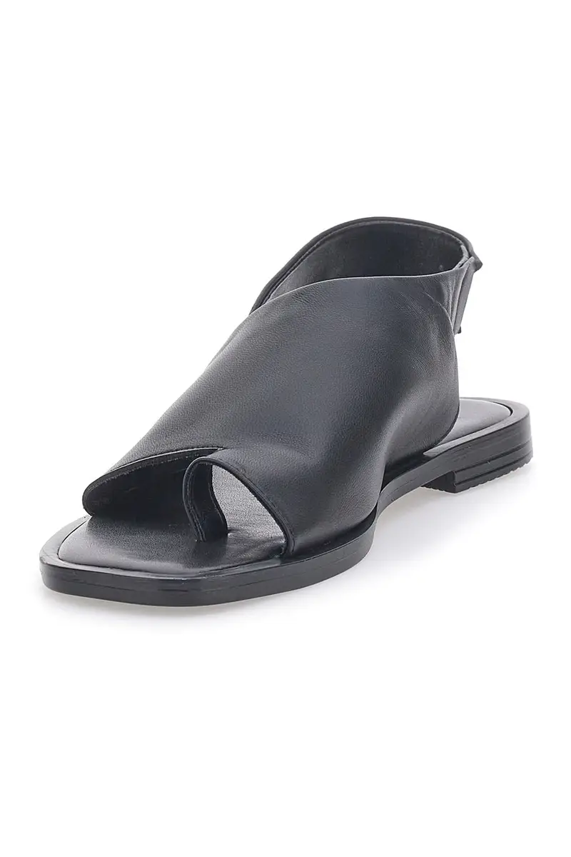 Sandali Neri Flat in Pelle Made in Italy Pittarello Focus 19348 miniatura 3