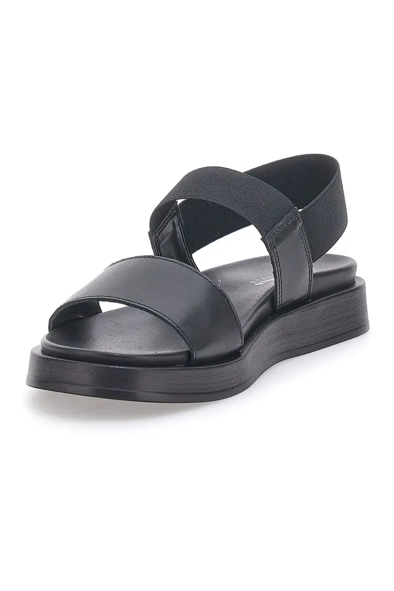 Sandali neri in pelle con fasce incrociate e elastico posteriore Pittarello Focus 28067 miniatura 3