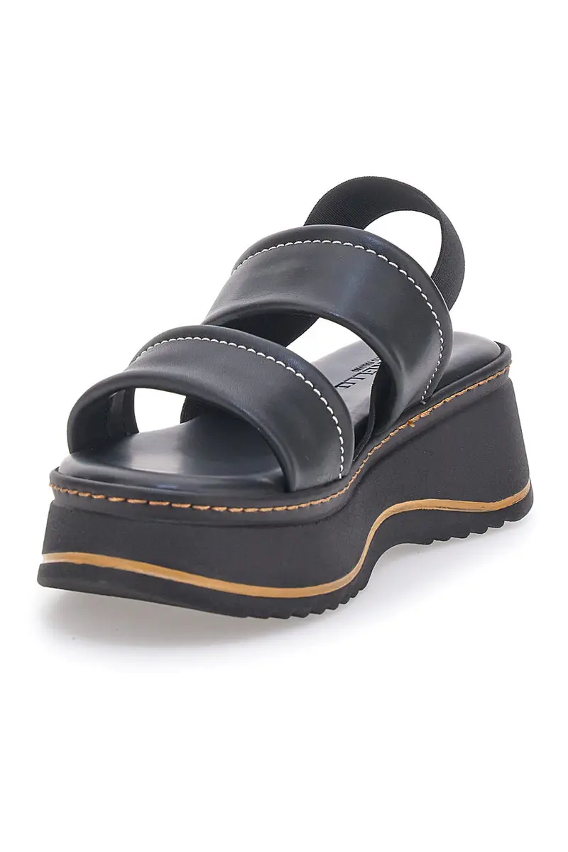 Sandali Neri in Pelle con Platform e Elastico Posteriore PITTARELLO 54874 miniatura 3