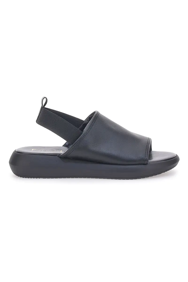 Sandali Neri In Vera Pelle Made in Italy Con Elastico Pittarello Focus 19515