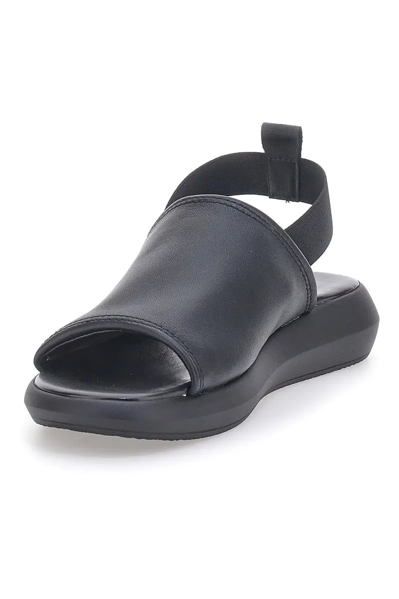 Sandali Neri In Vera Pelle Made in Italy Con Elastico Pittarello Focus 19515 miniatura 3