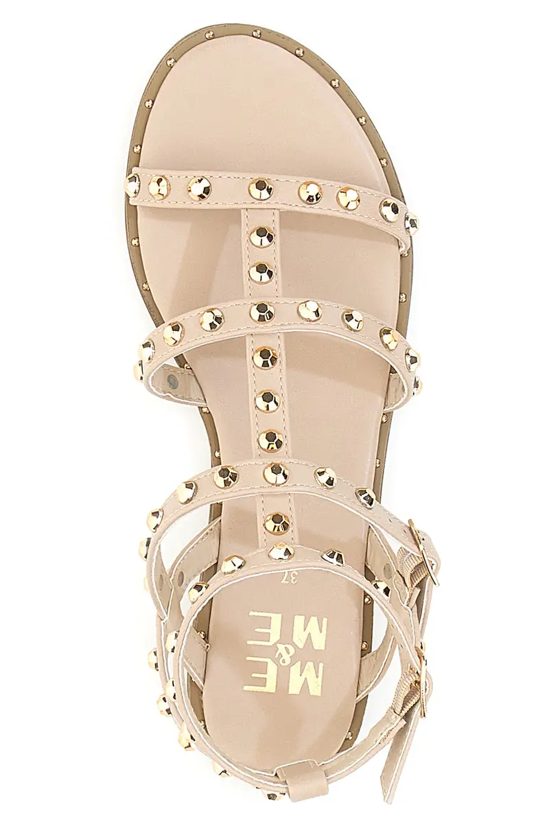 Sandali Nude Con Cinturini E Borchie Dorate ME & ME 663 miniatura 3