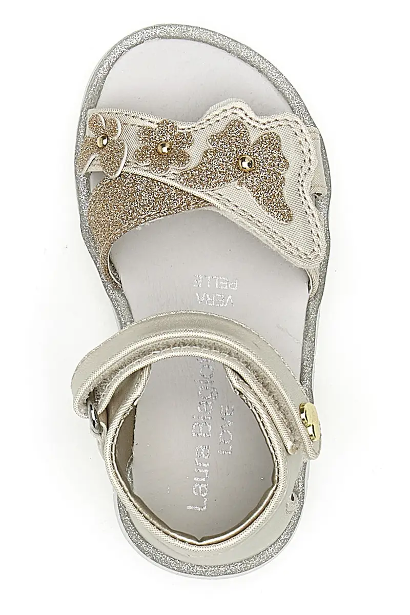 Sandali oro con fiore decorativo e velcro LAURA BIAGIOTTI AG1639115519 miniatura 3