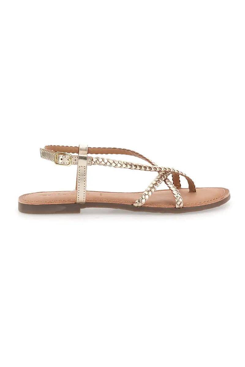 Sandali oro con intreccio e cinturino alla caviglia CAFÈ COST 95110