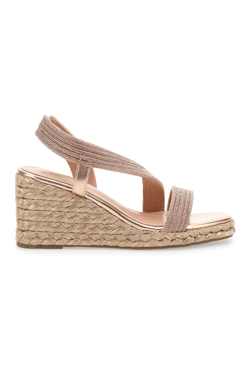 Sandali Oro con Zeppa con Glitter MON DIEU 602