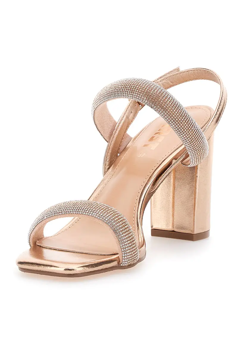 Sandali Oro Rosa con Tacco The First 256 miniatura 3