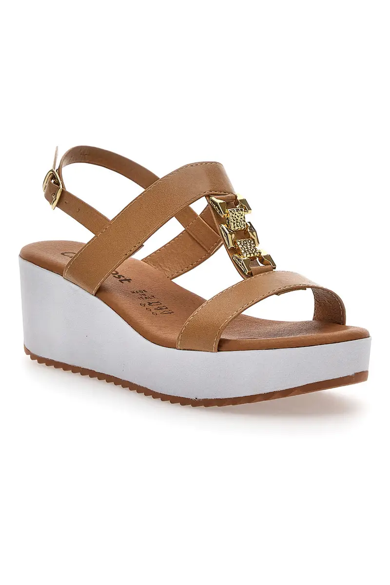 Sandali Platform Cognac Made in Italy Cafè Cost 364022 miniatura 2