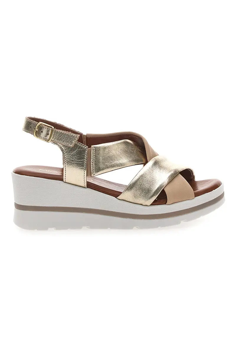 Sandali Platino Con Platform e Tomaia in Pelle Mio Tempo 269020