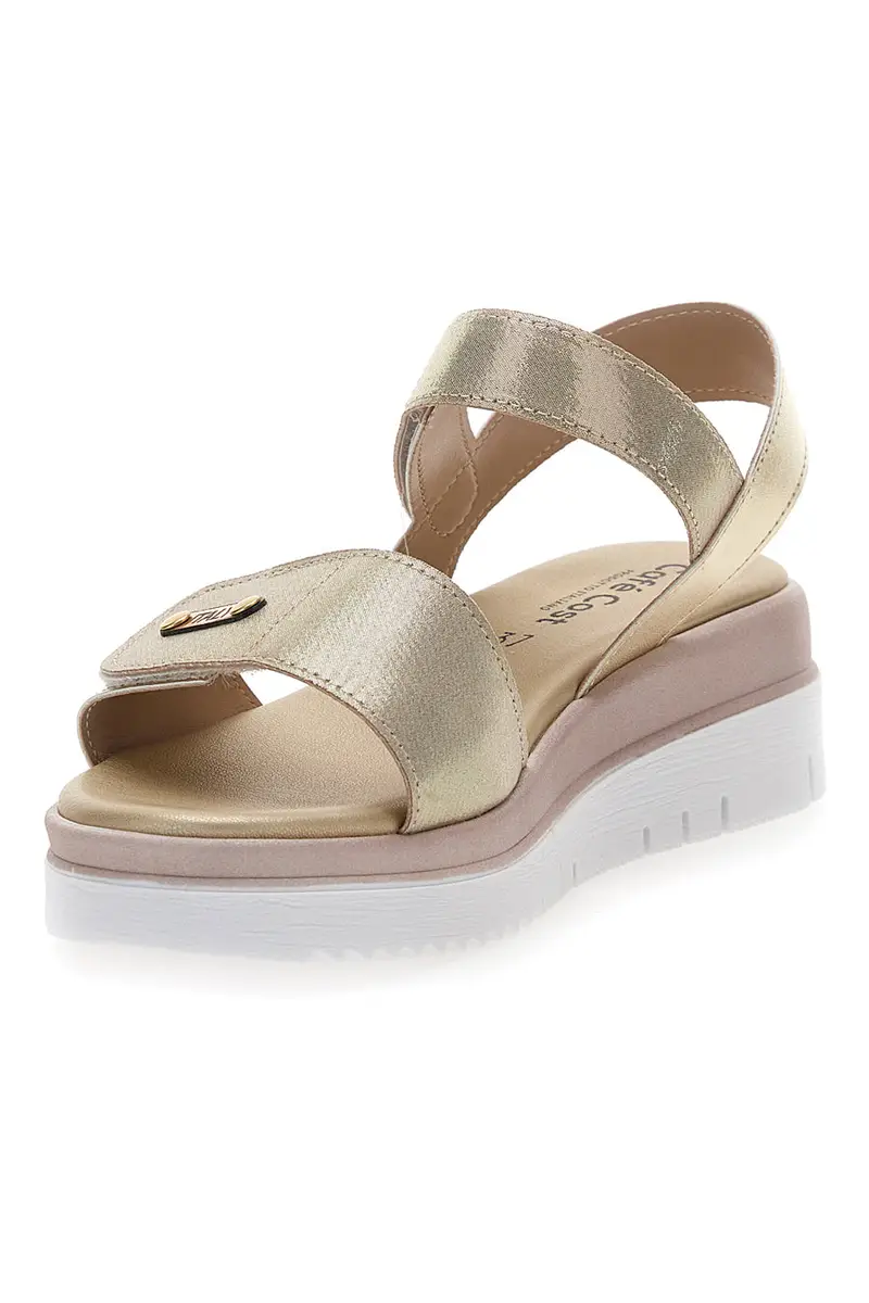 Sandali Platino Con Strappi in Velcro Cafe'Cost 5010 miniatura 3