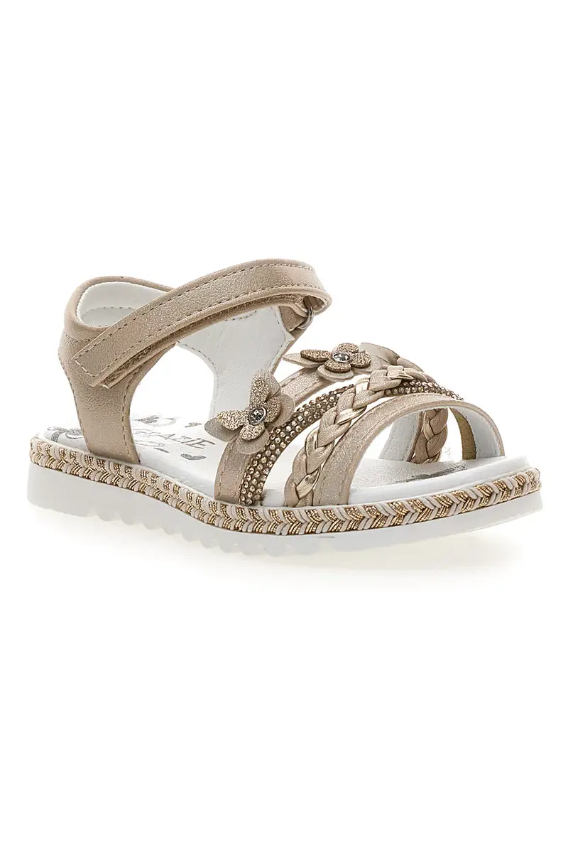 Sandali Platino Con Strappo in Velcro Grazie 15022 miniatura 2