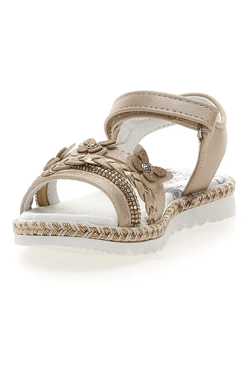 Sandali Platino Con Strappo in Velcro Grazie 15022 miniatura 3