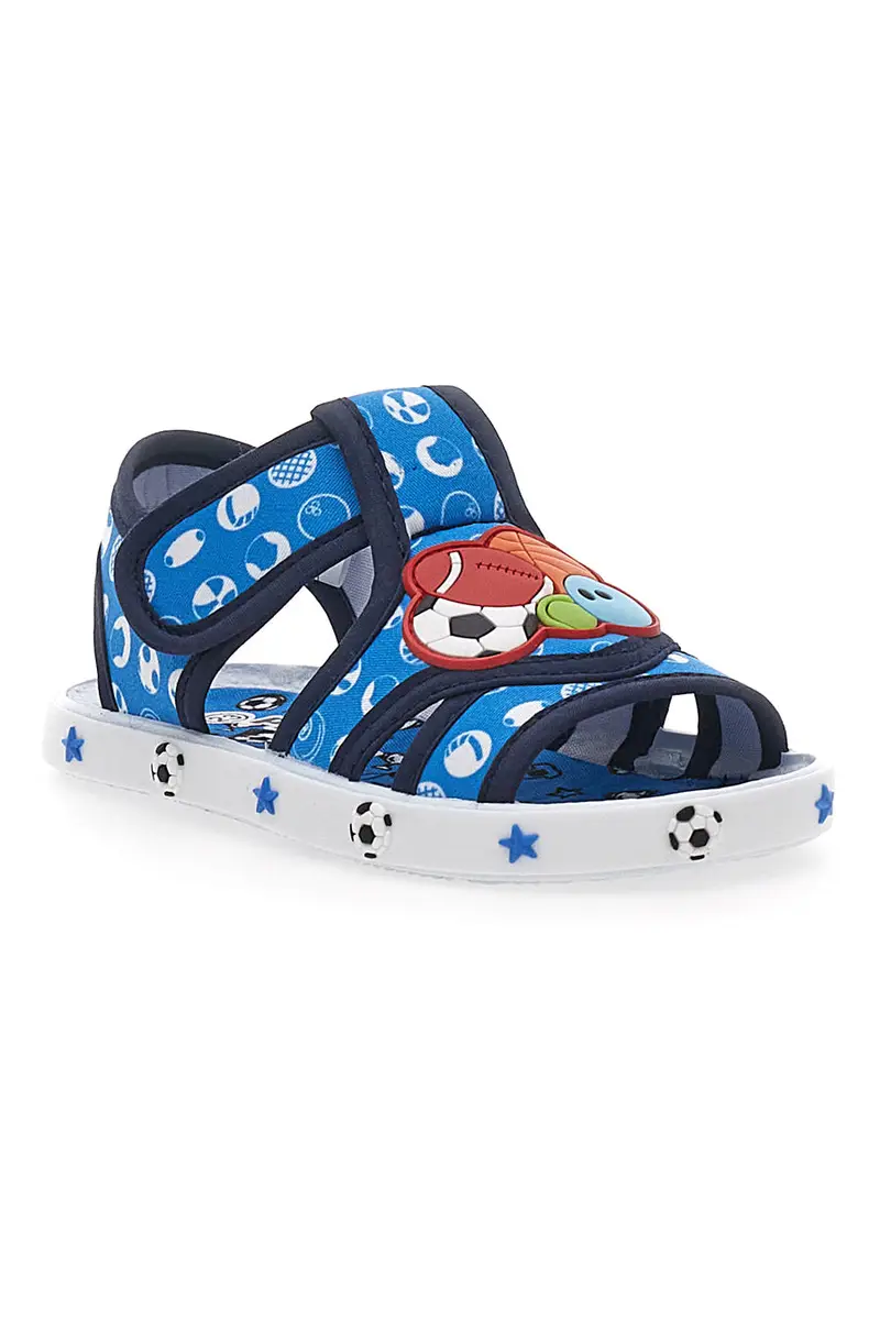 Sandali Primi Passi Azzurri con palloni sport Pitt Kids PK2758A miniatura 2