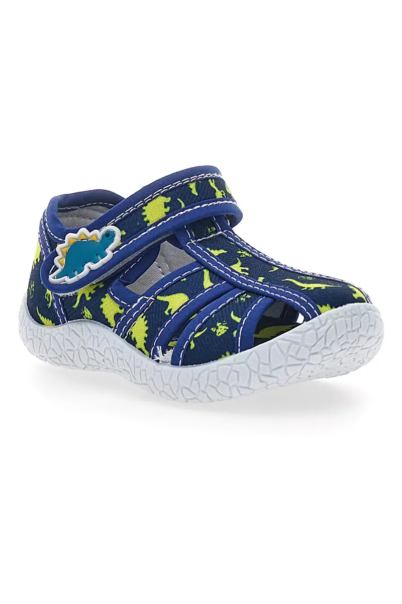 Sandali primi passi blu con dinosauri gialli punta chiusa PITT KIDS PK2492D miniatura 2