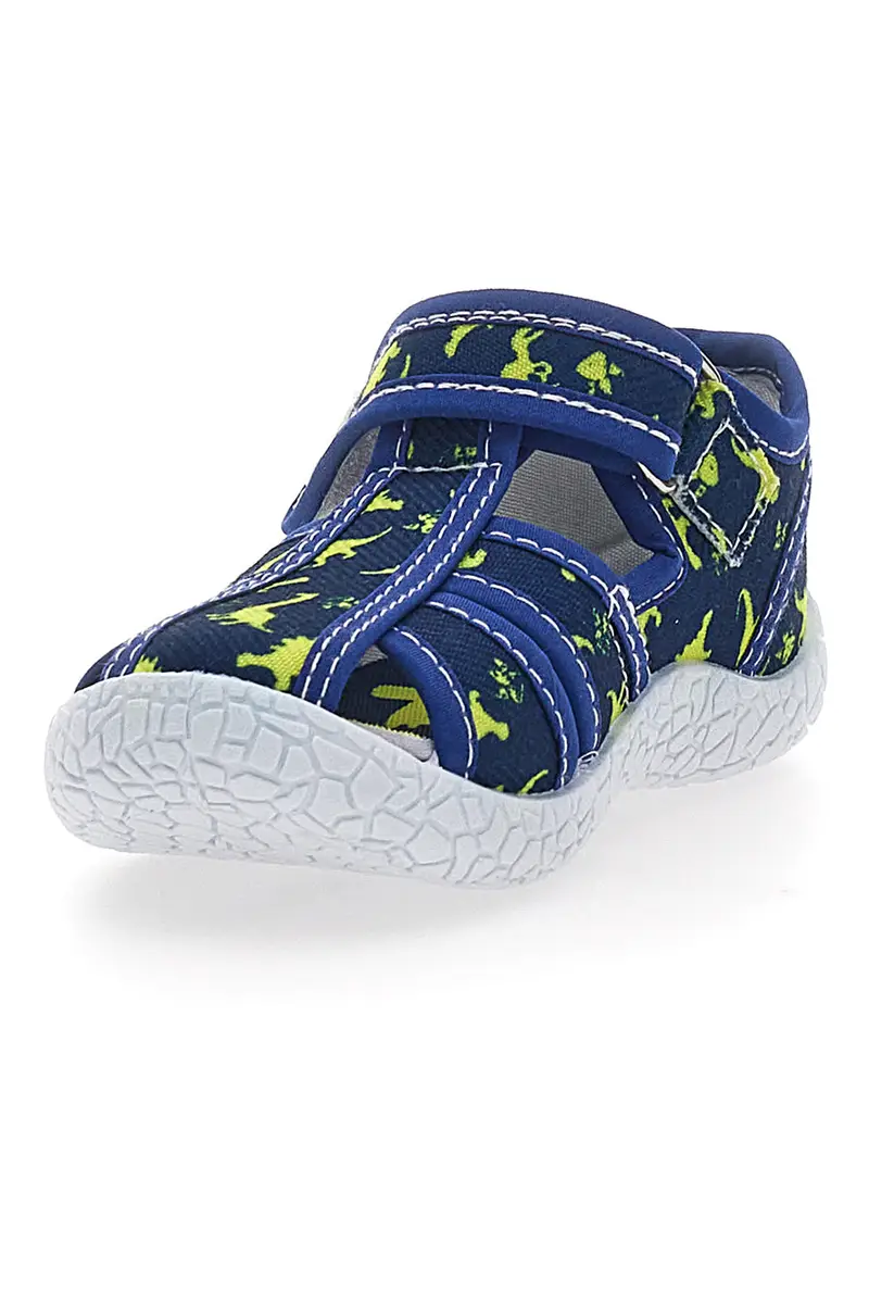 Sandali primi passi blu con dinosauri gialli punta chiusa PITT KIDS PK2492D miniatura 3