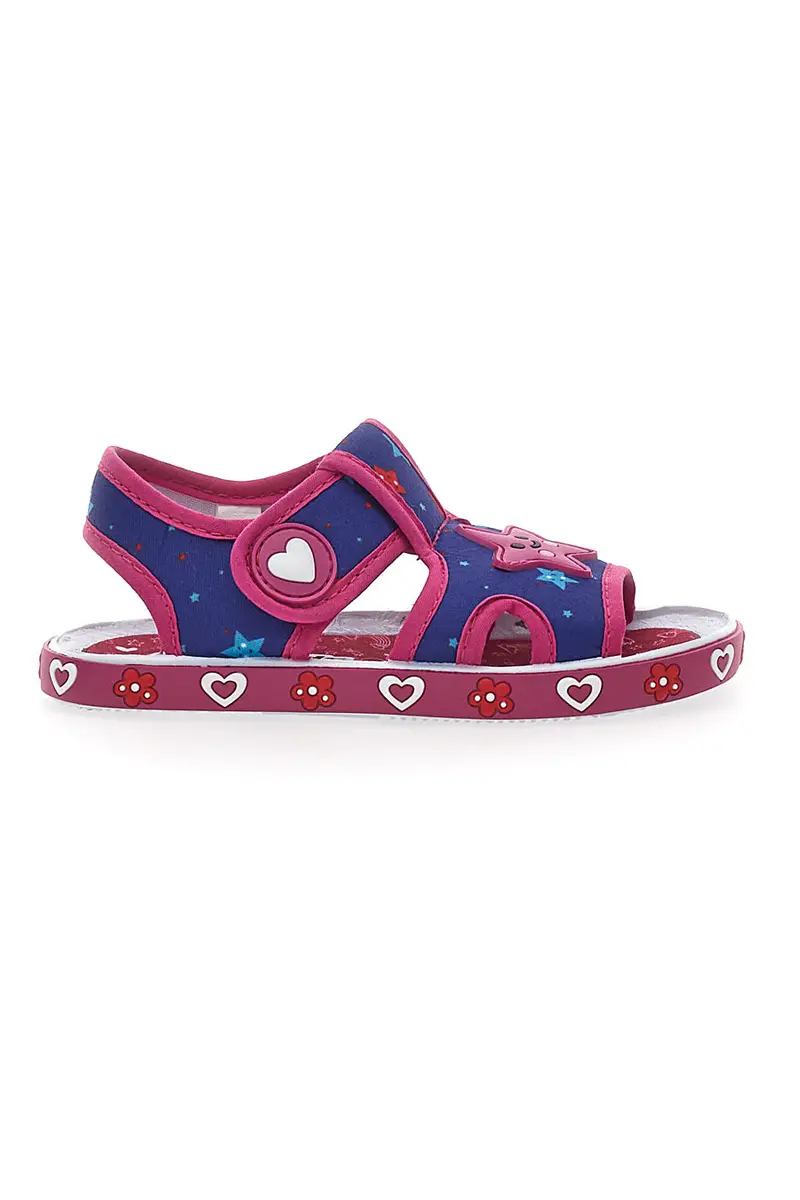 Sandali primi passi blu e fuxia in tessuto Pitt Kids PK2871B