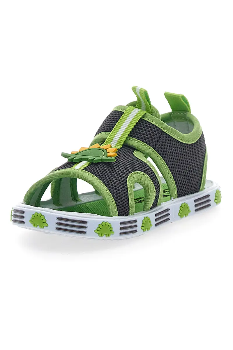 Sandali Primi Passi Grigi e Verdi Pitt Kids 2635 miniatura 3