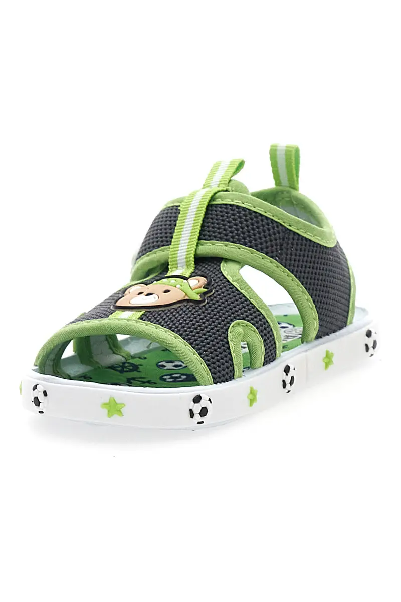Sandali Primi Passi Grigio e Verde con orsetto e machinina Pitt Kids PK2636A miniatura 3