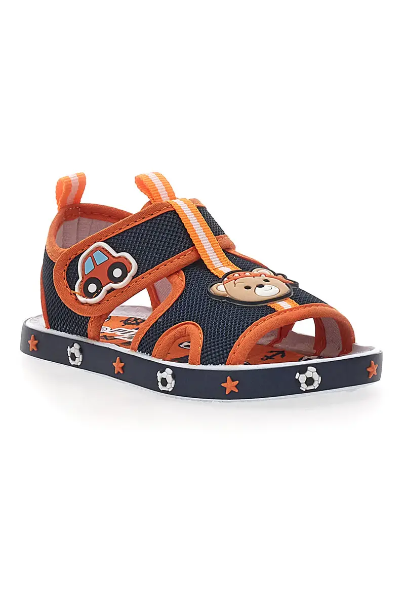 Sandali Primi Passi Navy e Arancione con orsetto e machinina Pitt Kids PK2636B miniatura 2