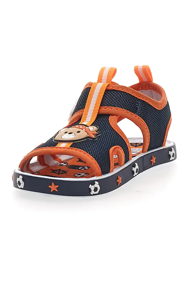 Sandali Primi Passi Navy e Arancione con orsetto e machinina Pitt Kids PK2636B miniatura 3