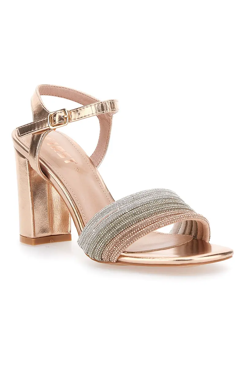 Sandali Rosa con Cinturino e Tacco Alto THE FIRST 653 miniatura 2