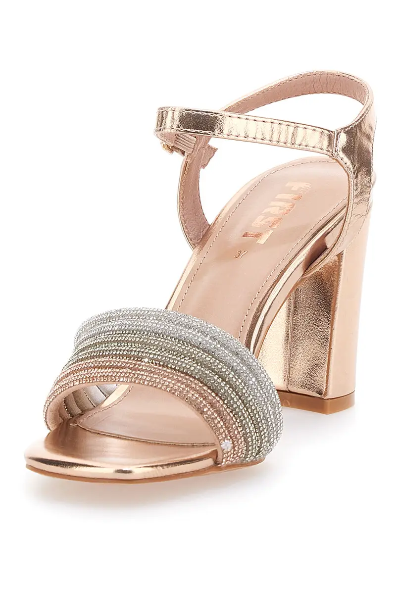 Sandali Rosa con Cinturino e Tacco Alto THE FIRST 653 miniatura 3