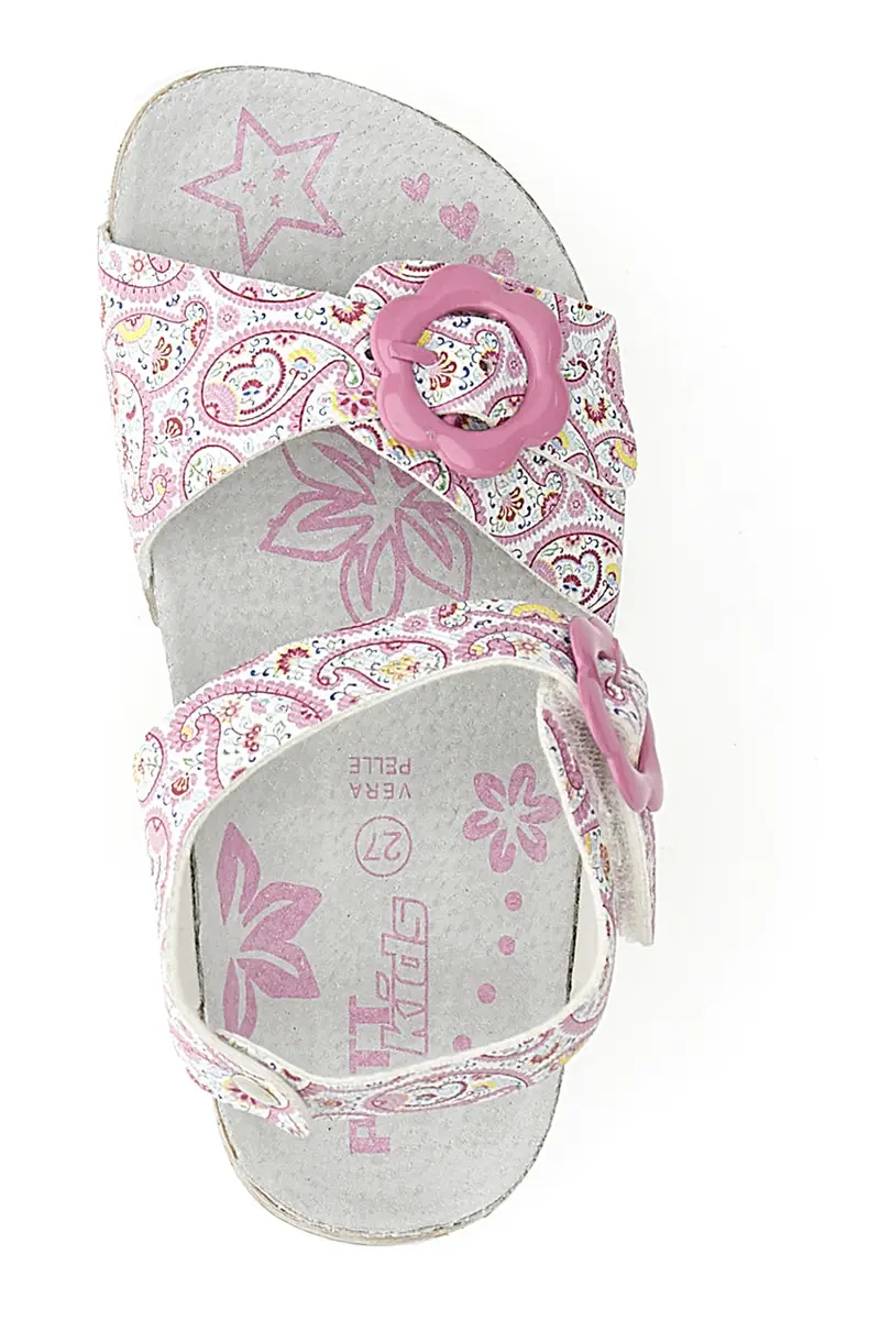 Sandali rosa con fantasia floreale e fibbie regolabili PITT KIDS 14503 miniatura 3
