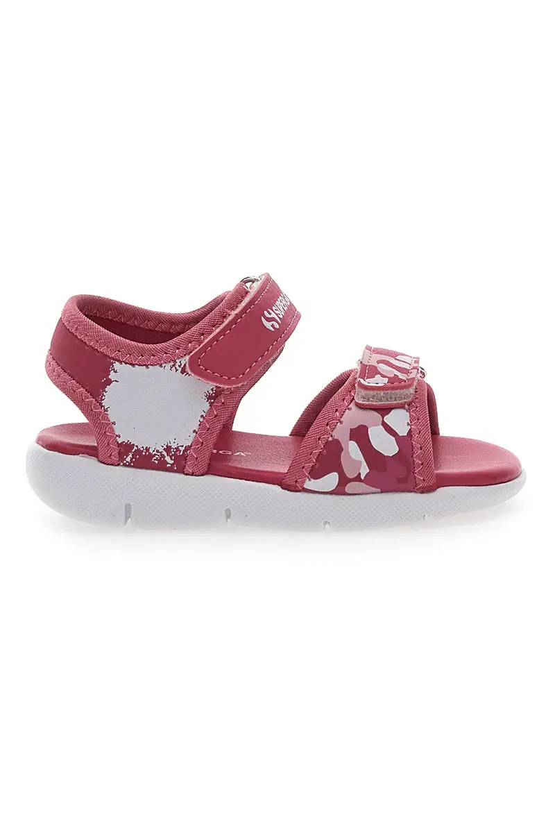 Sandali rosa con stampa e chiusura a strappo Superga S63S820