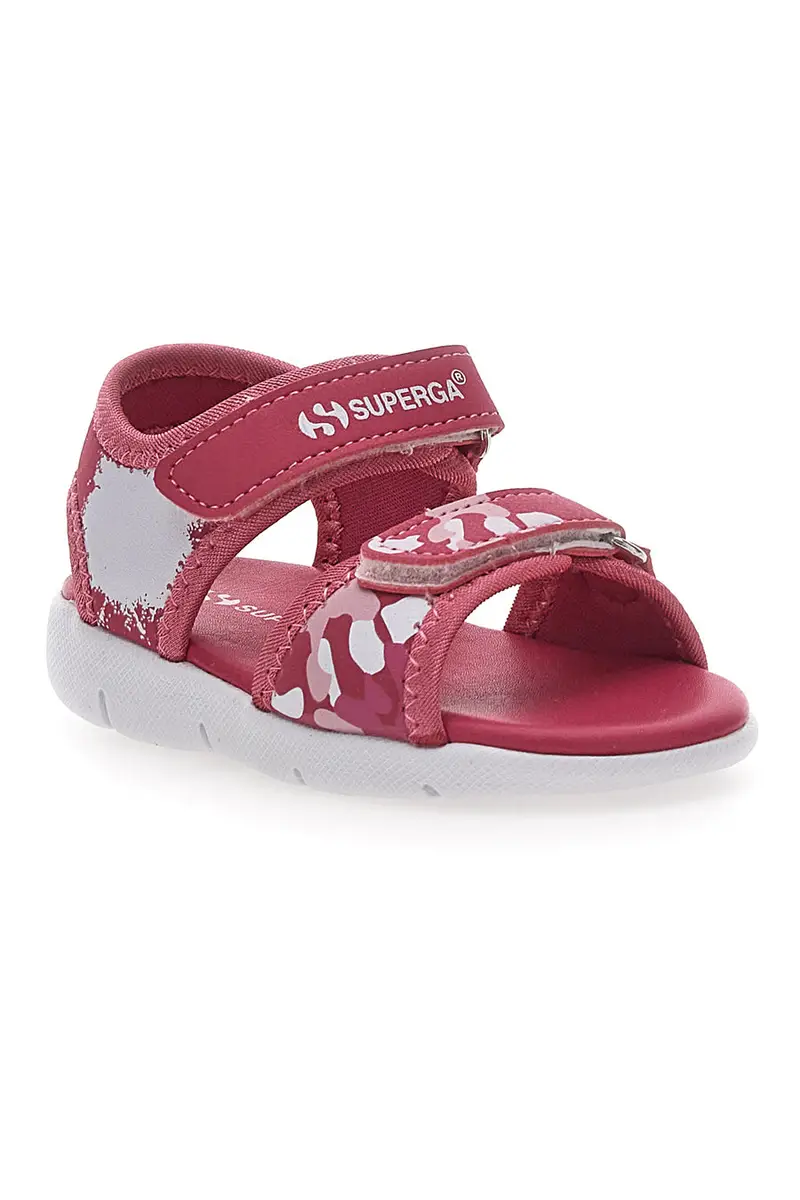 Sandali rosa con stampa e chiusura a strappo Superga S63S820 miniatura 2