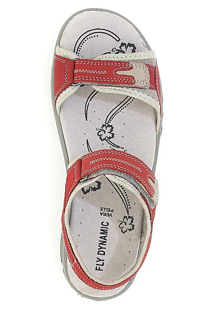 Sandali rossi sportivi con chiusura a strappo FLY DINAMIC FD50D miniatura 3