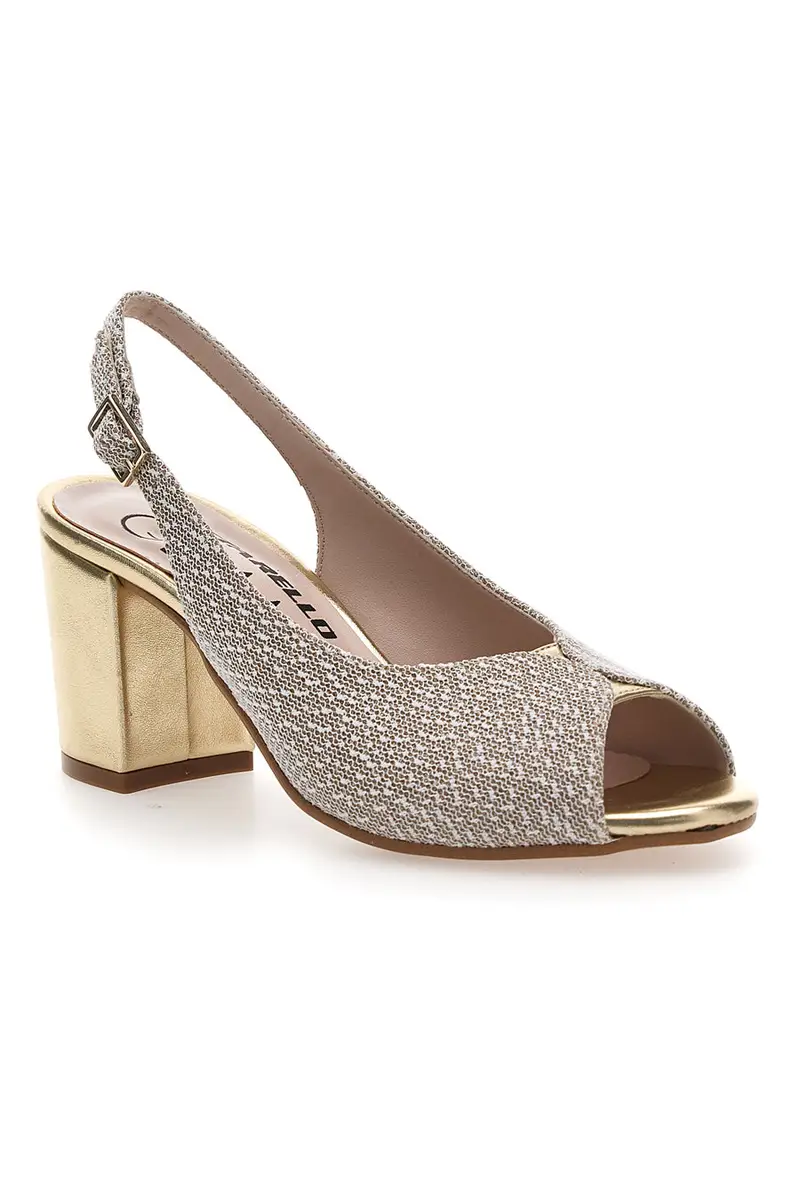 Sandali Slingback Platino con Tomaia Effetto Ricamo PITTARELLO GLMA 5991 miniatura 2