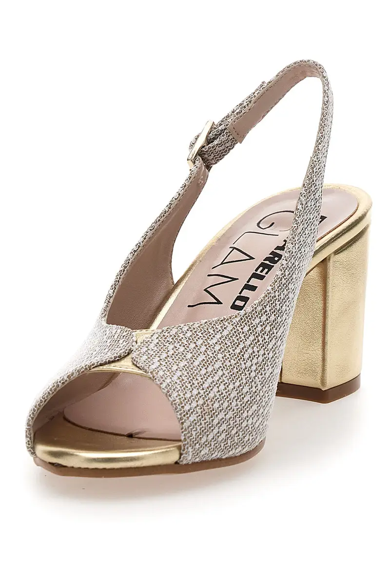 Sandali Slingback Platino con Tomaia Effetto Ricamo PITTARELLO GLMA 5991 miniatura 3