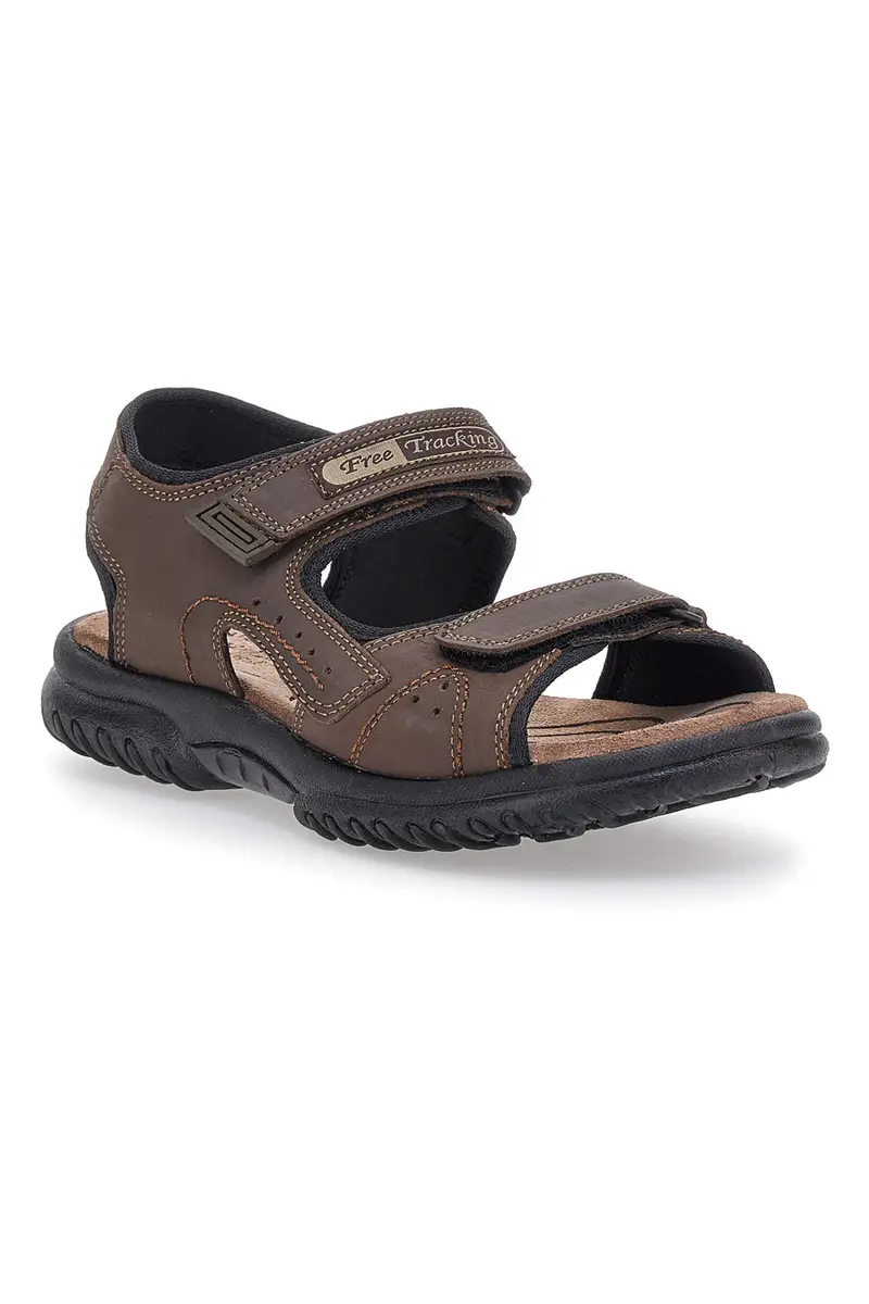 Sandali Sportivi Marroni Con Sottopiede in Pelle Marmaduke 2426 miniatura 2