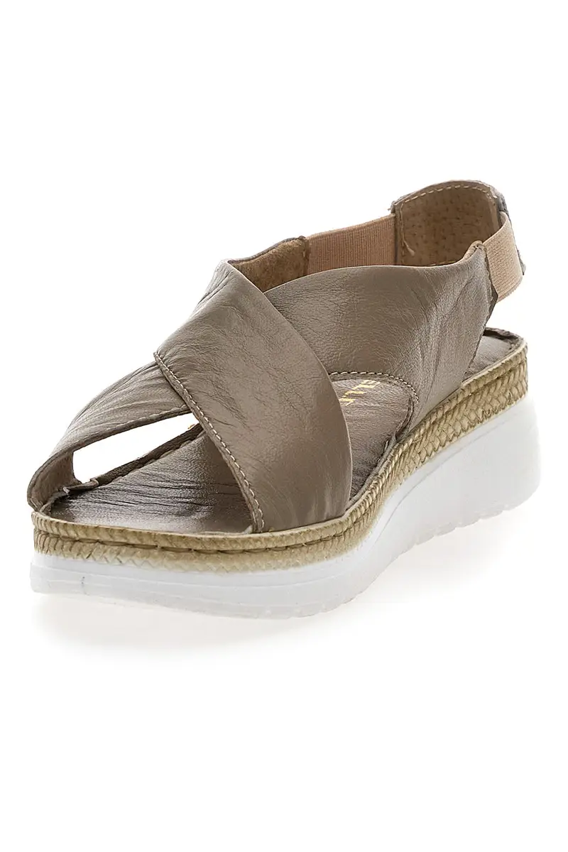 Sandali Taupe Sling-back Con Elastici Pittarello 90046 miniatura 3