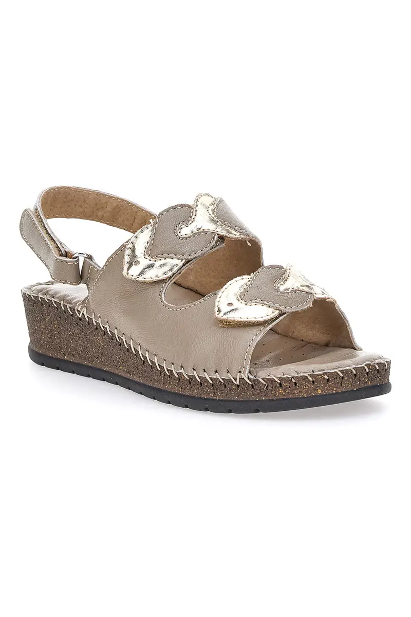 Sandali Taupe Sling-back Con Velcro Pittarello 42063 miniatura 2