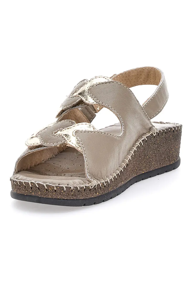Sandali Taupe Sling-back Con Velcro Pittarello 42063 miniatura 3