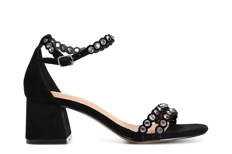 sandali toppone chiuso con strass nero