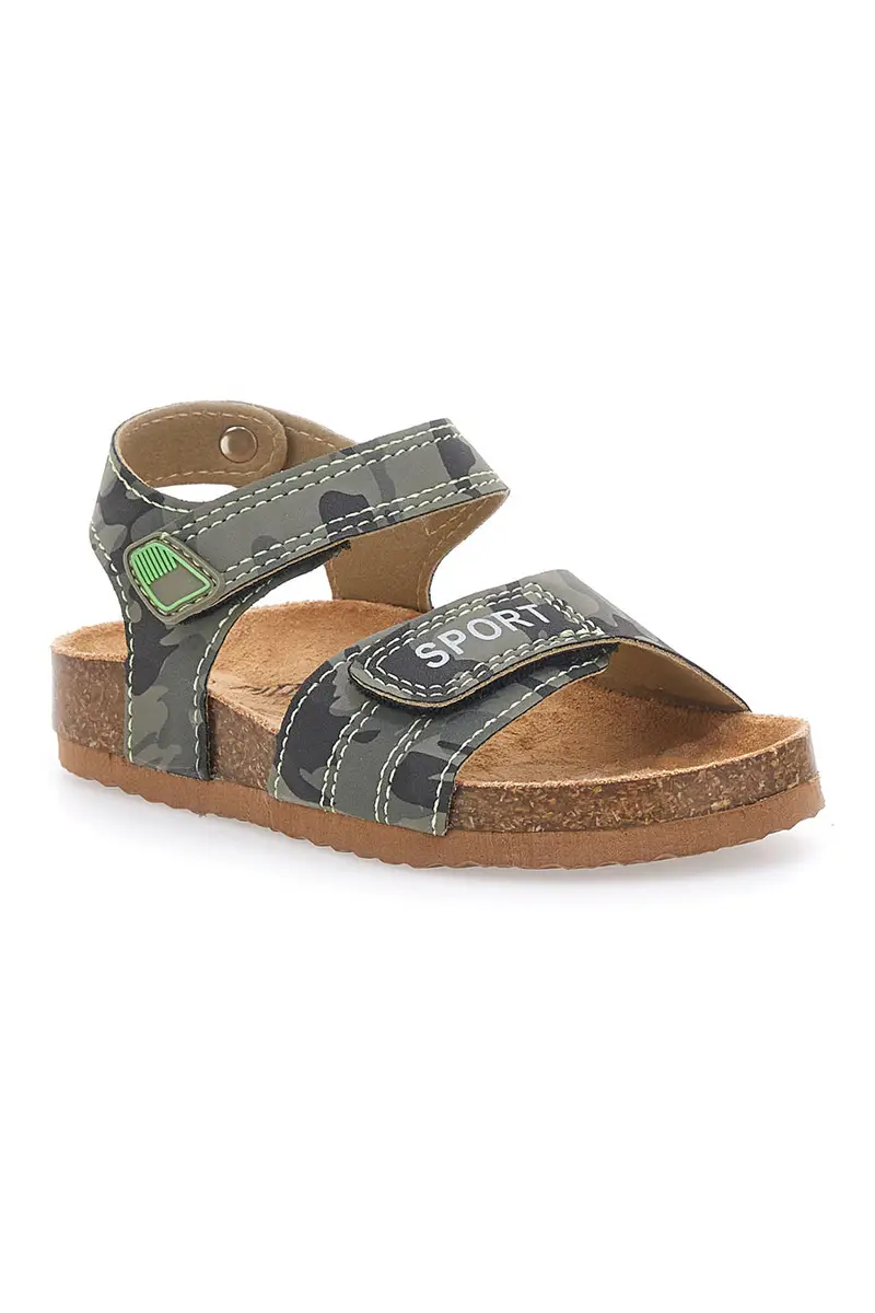 Sandali verdi con chiusura a strappo e scritta SPORT Pitt Kids 14513 miniatura 2