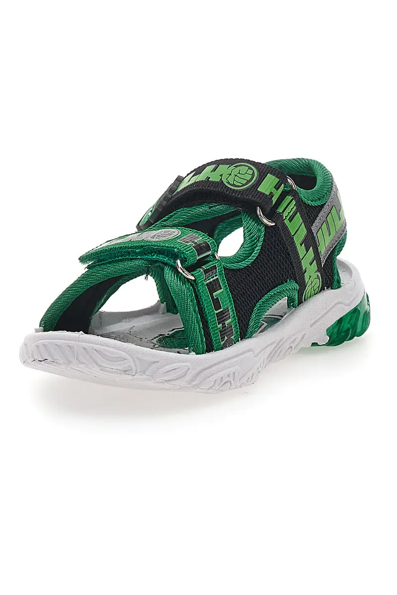 Sandali Verdi Con Luci e Strappi regolabili Avengers Hulk R1010234 miniatura 3