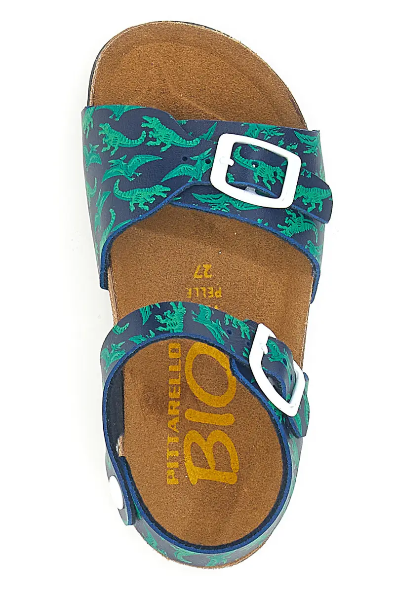 Sandali verdi con stampa jungle e doppia fibbia PITTARELLO BIO 257A066SR miniatura 3