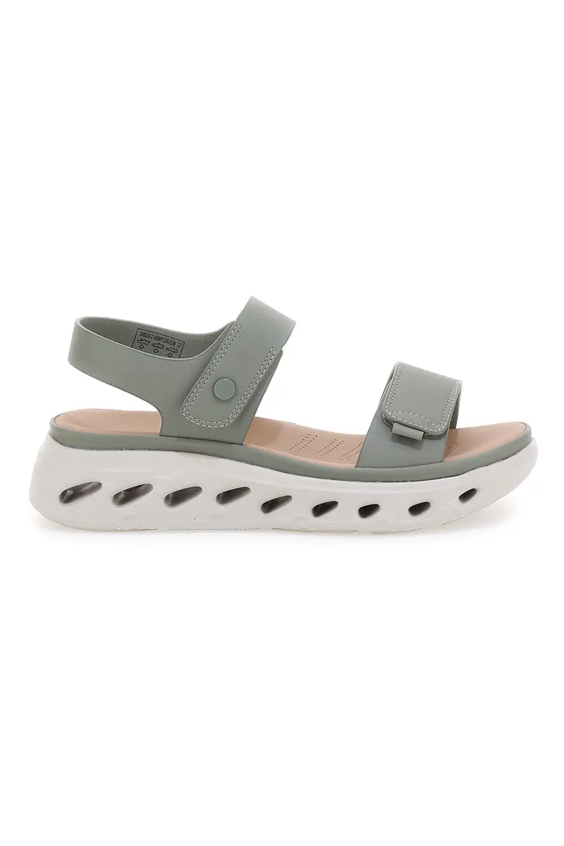 Sandali Verdi Con Strappo in Velcro e Suola Ammortizzata Plocadi G88382