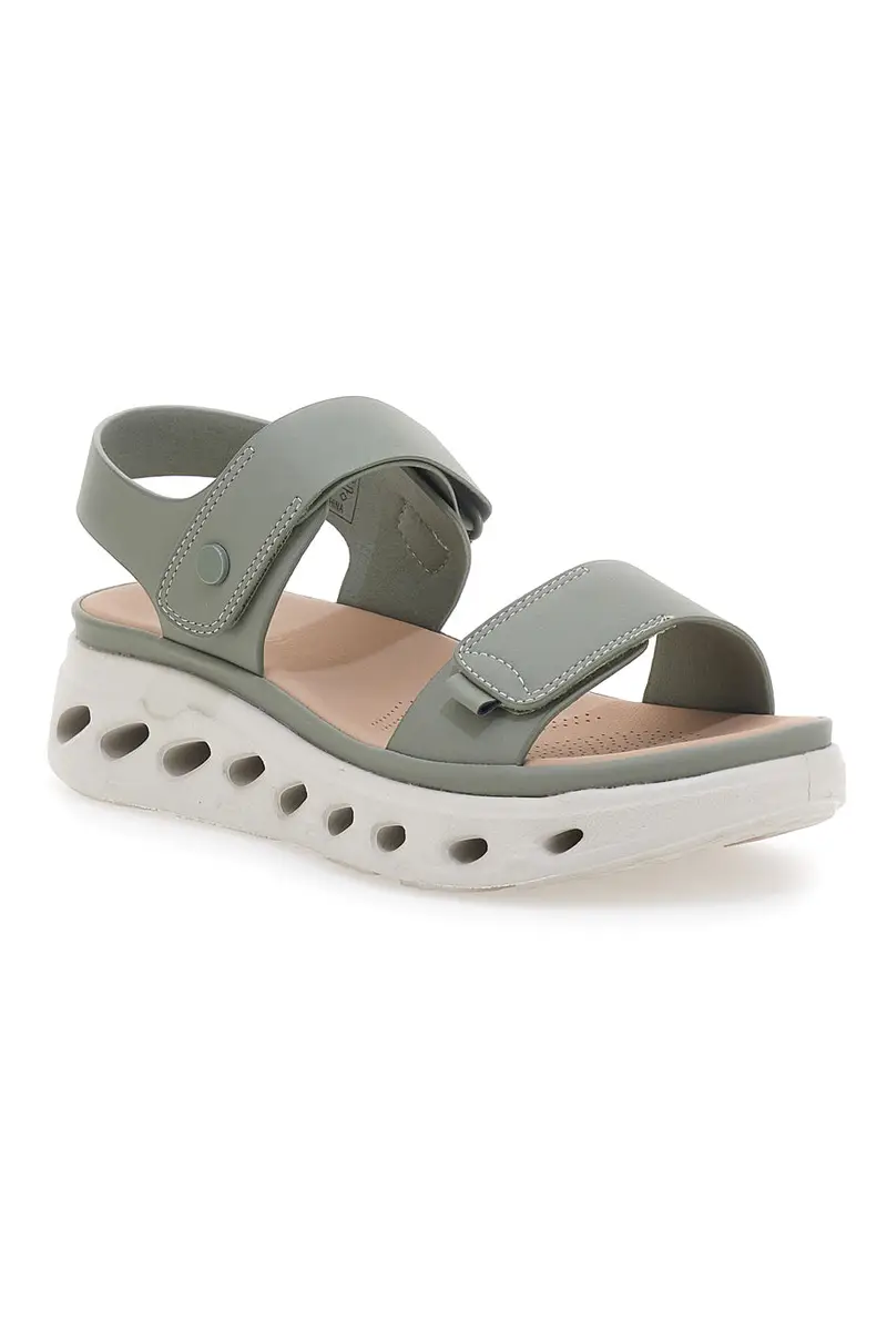 Sandali Verdi Con Strappo in Velcro e Suola Ammortizzata Plocadi G88382 miniatura 2