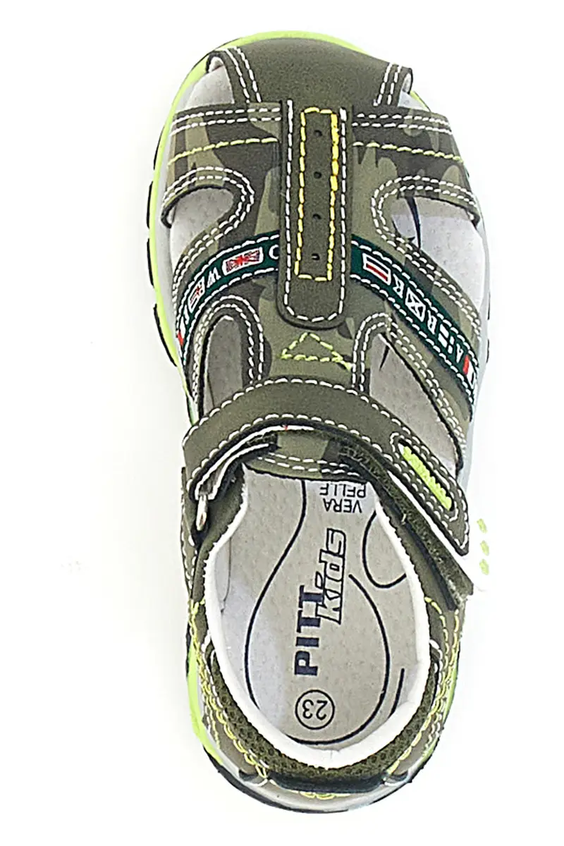 Sandali verdi con Velcro Pitt Kids 12540 miniatura 3