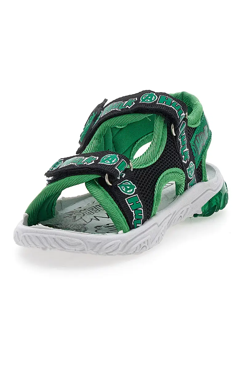 Sandali Verdi e Neri Con Strappi in Velcro Disney Hulk 1010159 miniatura 3