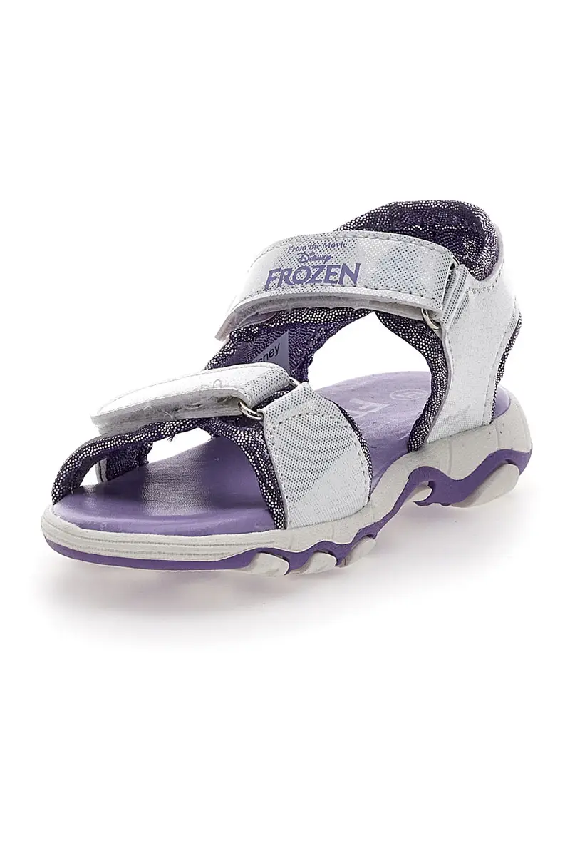Sandali Viola e Argento Con Strappi In Velcro Frozen 17308 miniatura 3