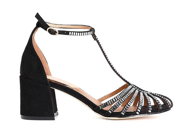 sandalo a gabbia con cinturino alla caviglia nero