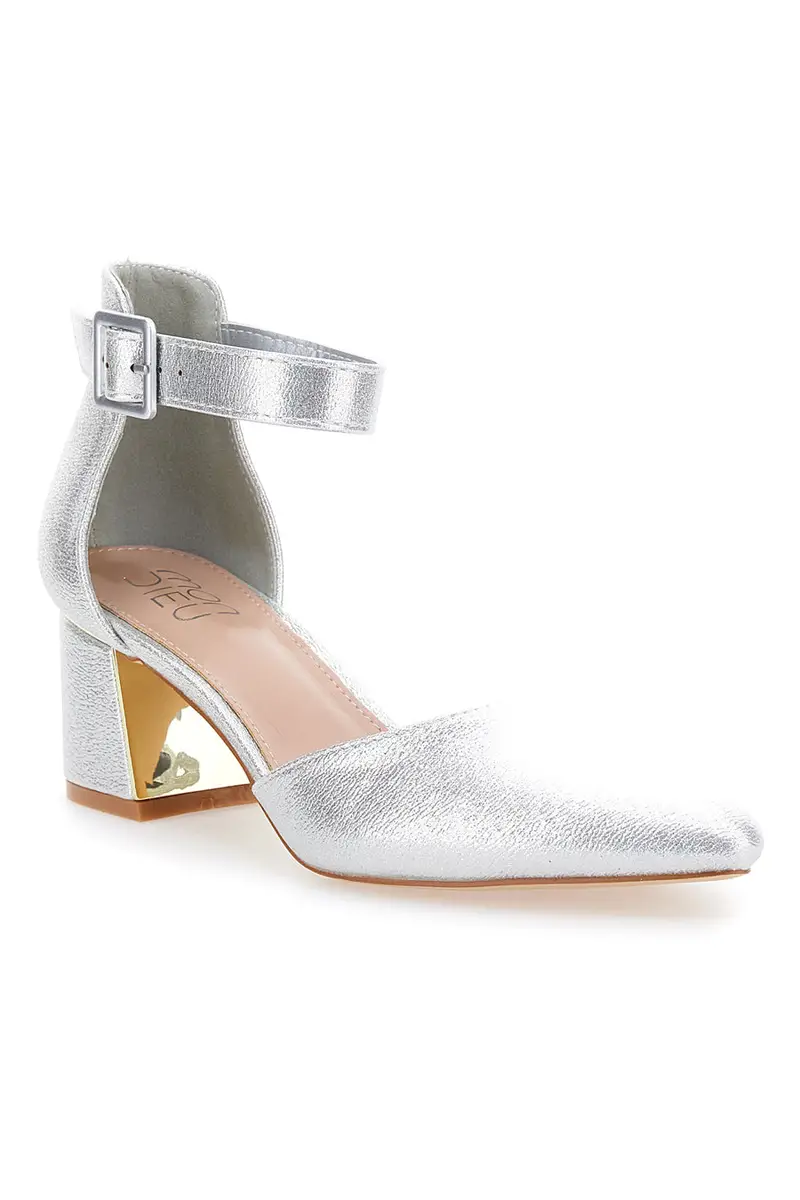 Sandalo argento con tacco e cinturino MON DIEU 8257482838 miniatura 2