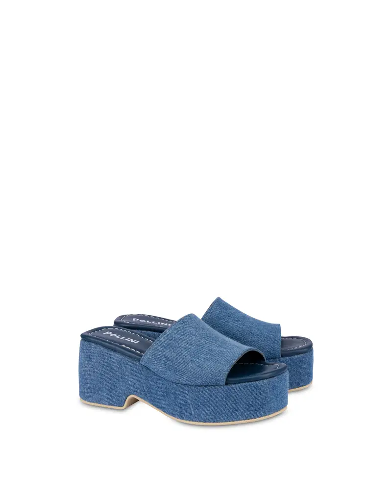 Sandalo flatform in denim Sunset DENIM, 36, Pollini miniatura 2