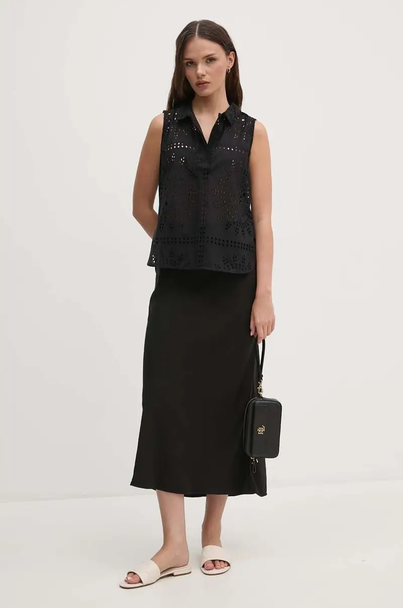 camicetta in cotone donna colore nero SFS14XBDBOOGABO miniatura 2