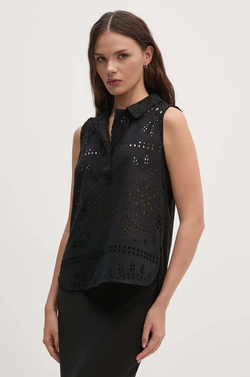 camicetta in cotone donna colore nero SFS14XBDBOOGABO